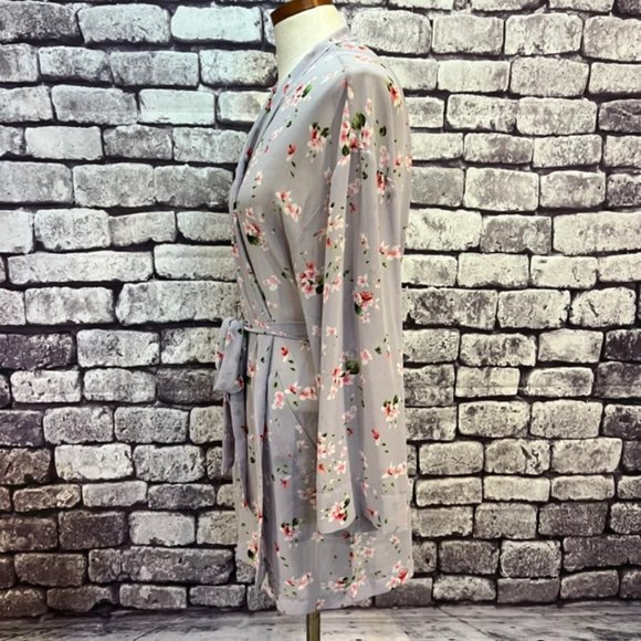 Victorias Secret Lavender W/ Floral Print Robe One Size - Picture 5 of 11